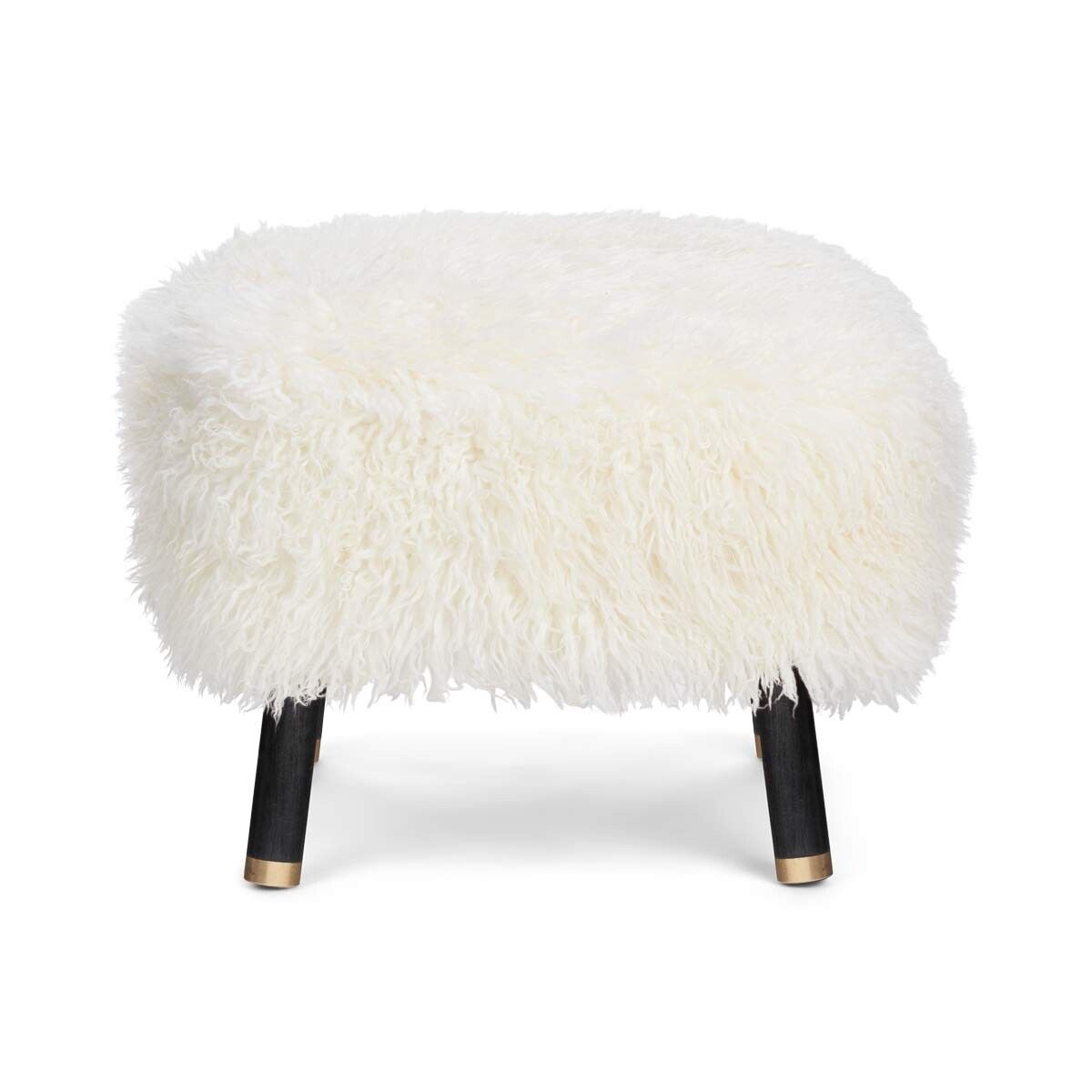 Emil Foot Rest | Long Wool Snow White