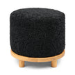 Simon Stool | Short Wool | D46xH42 cm Black