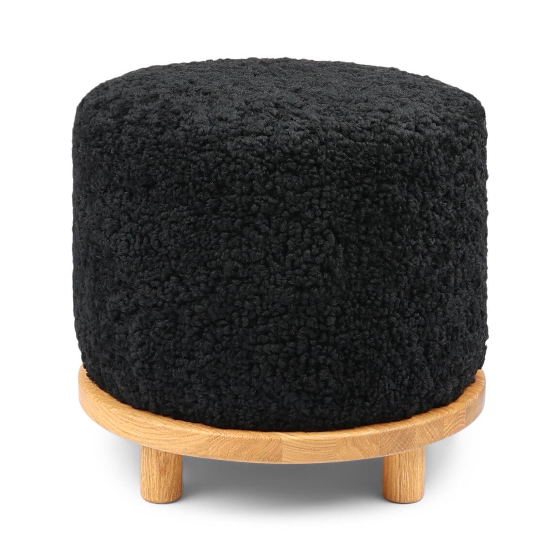 Simon Stool | Short Wool | D46xH42 cm Black