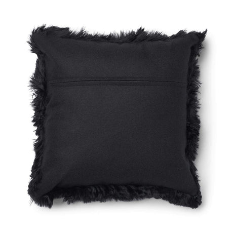Alpaca Cushion | Long Wool Black