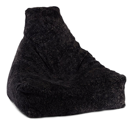 Sheepskin Bean Bag Chair | Short Wool Black