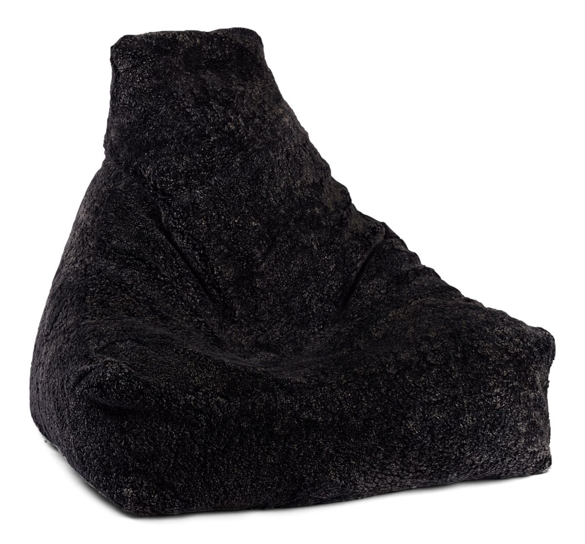 Sheepskin Bean Bag Chair | Short Wool | 100x100x80 cm Black