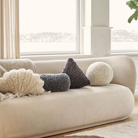 Hematite Cushion | Short Wool | 35x35x35 cm Anthracite