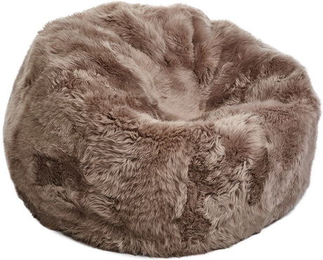 Round Sheepskin Bean Bag | Long Wool | Large Dove