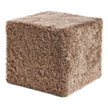Short Wool Curly Sheepskin Pouf Taupe