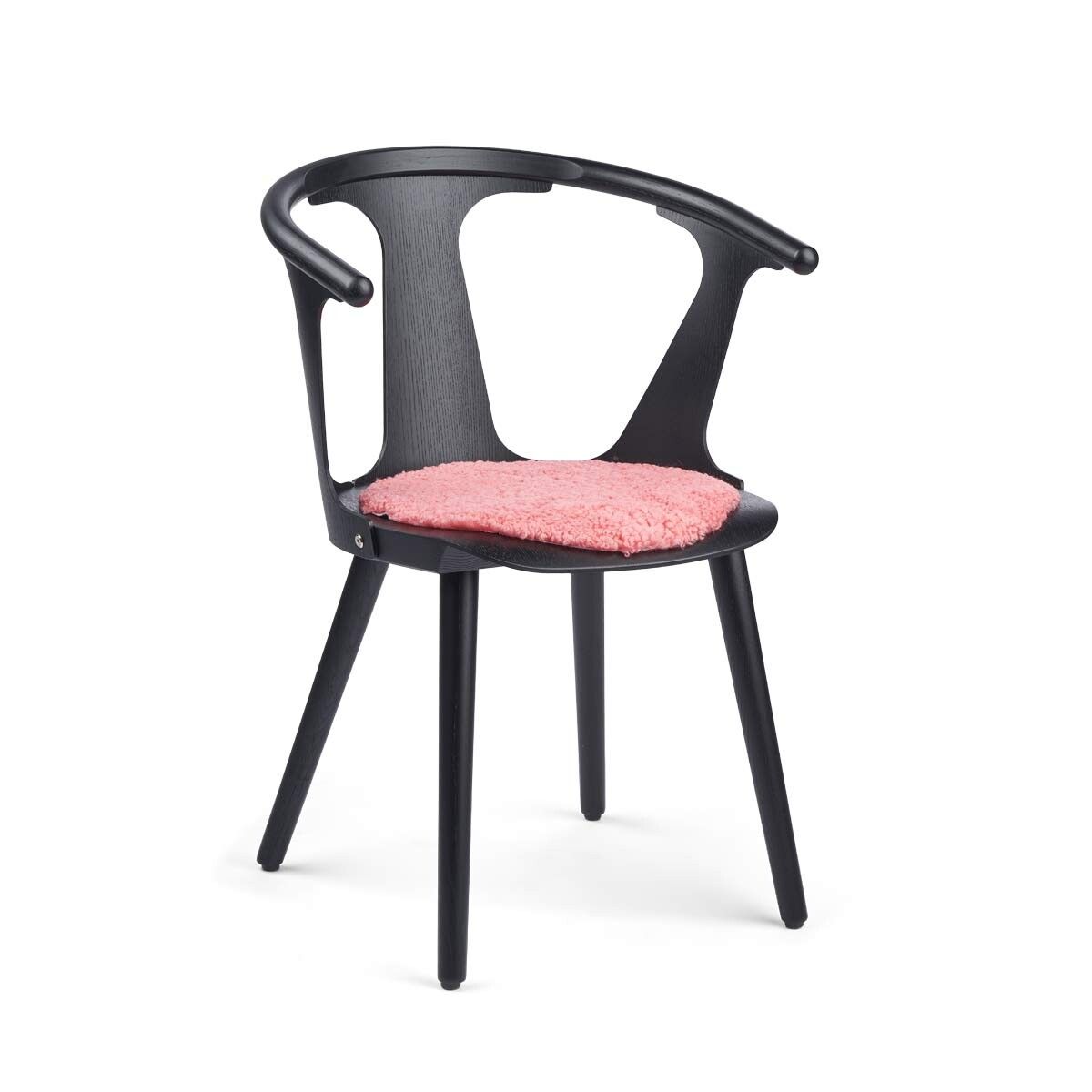 Short Wool Sheepskin Seat Cover | Ø38 cm Coral Lantana