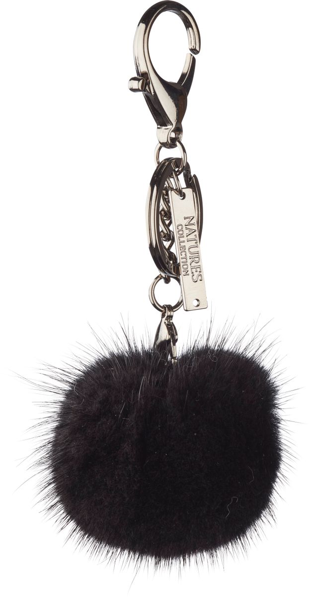 Pom Pom Keyring Black Metal Black