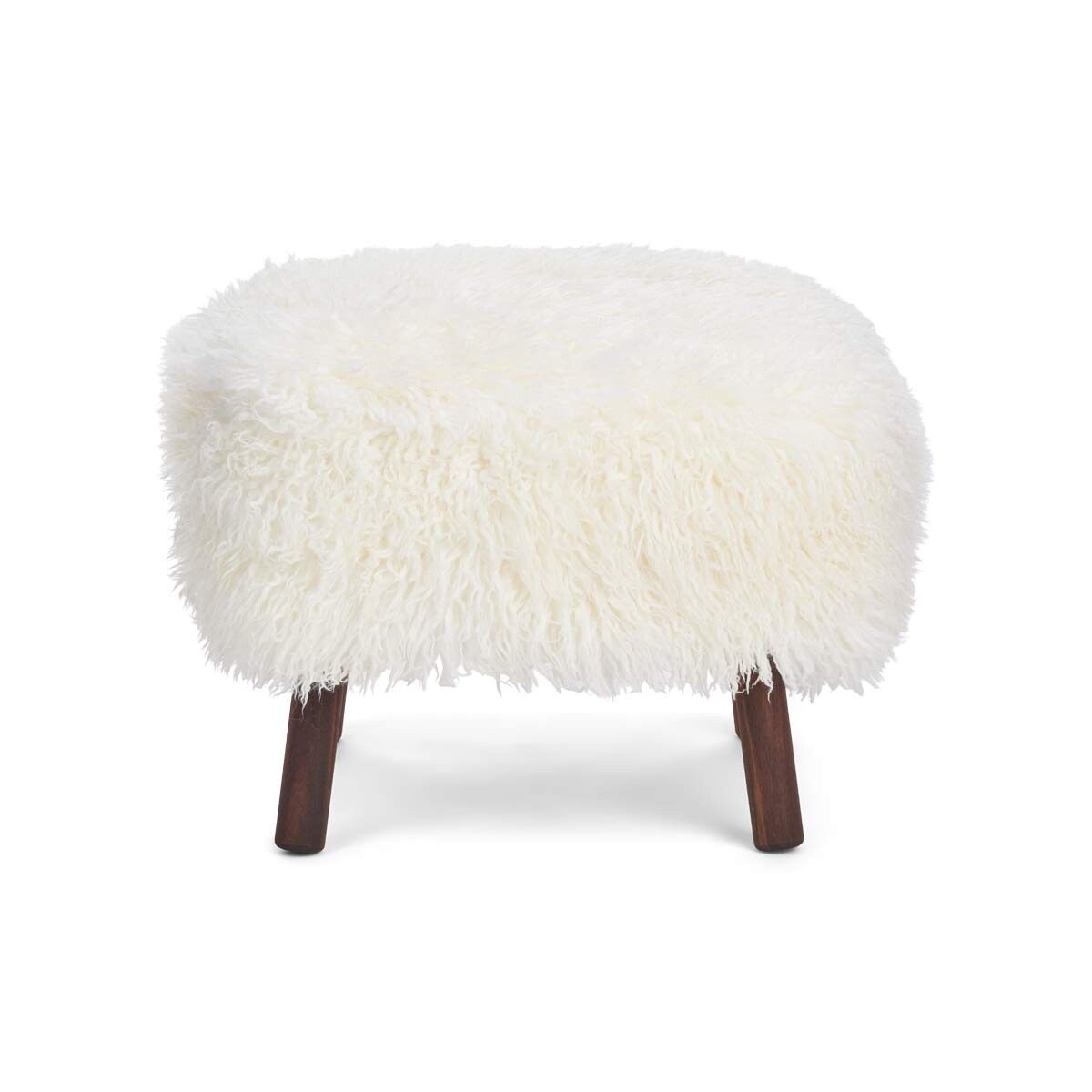 Emil Foot Rest | Long Wool Snow White