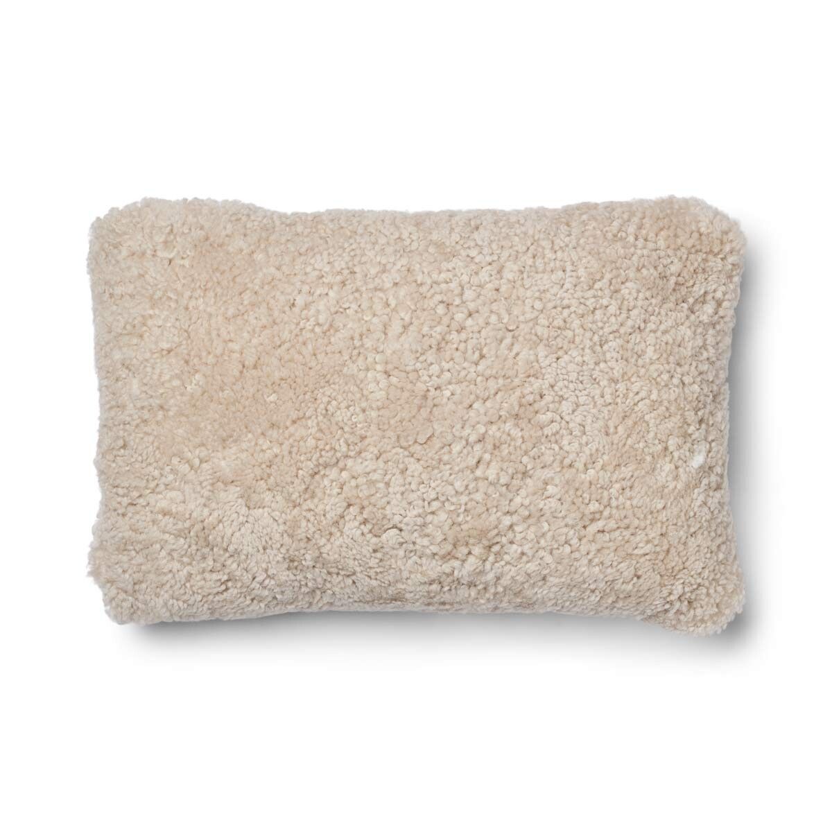 Short Wool Sheepskin Cushion | Two-sided |52x52 cm  | 34x52 cm  Beige/Pearl