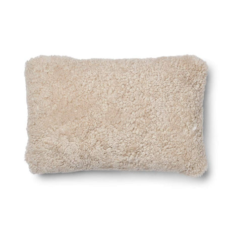 Short Wool Sheepskin Cushion | Two-sided |52x52 cm  | 34x52 cm  Beige/Pearl