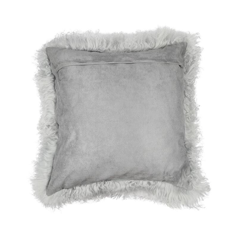 Sheepskin Cushion | Mongolian | 50x50 cm Light Grey