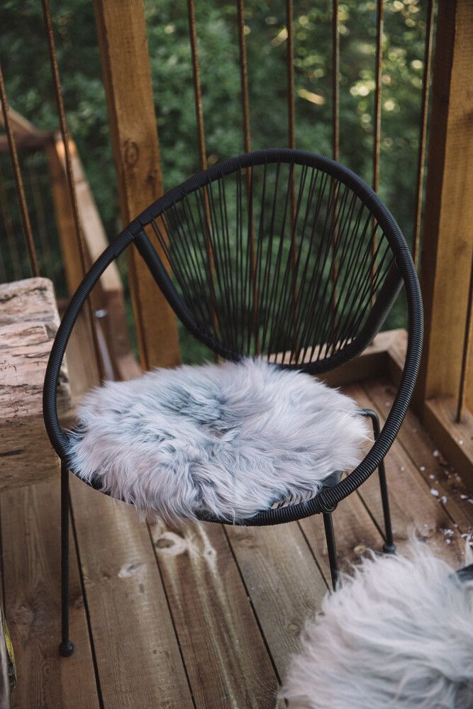 Premium Seat Cover | Long Wool | New Zealand | D34 cm Light Grey