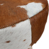 Cowhide Stool | 48x34cm Brown/White