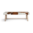 Theo Cowhide Bench | Oak Legs | 140x35x45 cm Brown/White