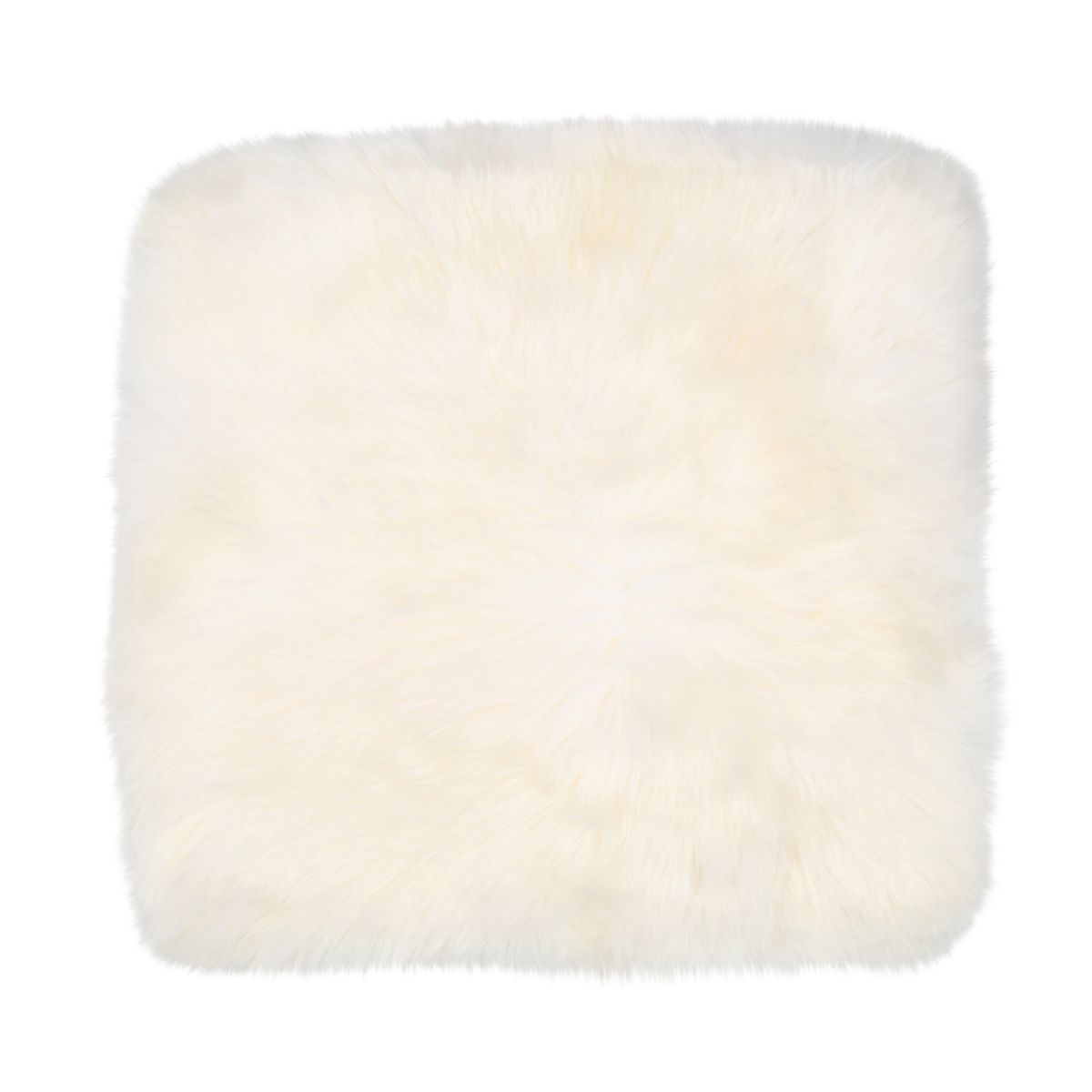 Seat Cover | With Backing | Long Wool | New Zealand | 40x40 cm Ivory