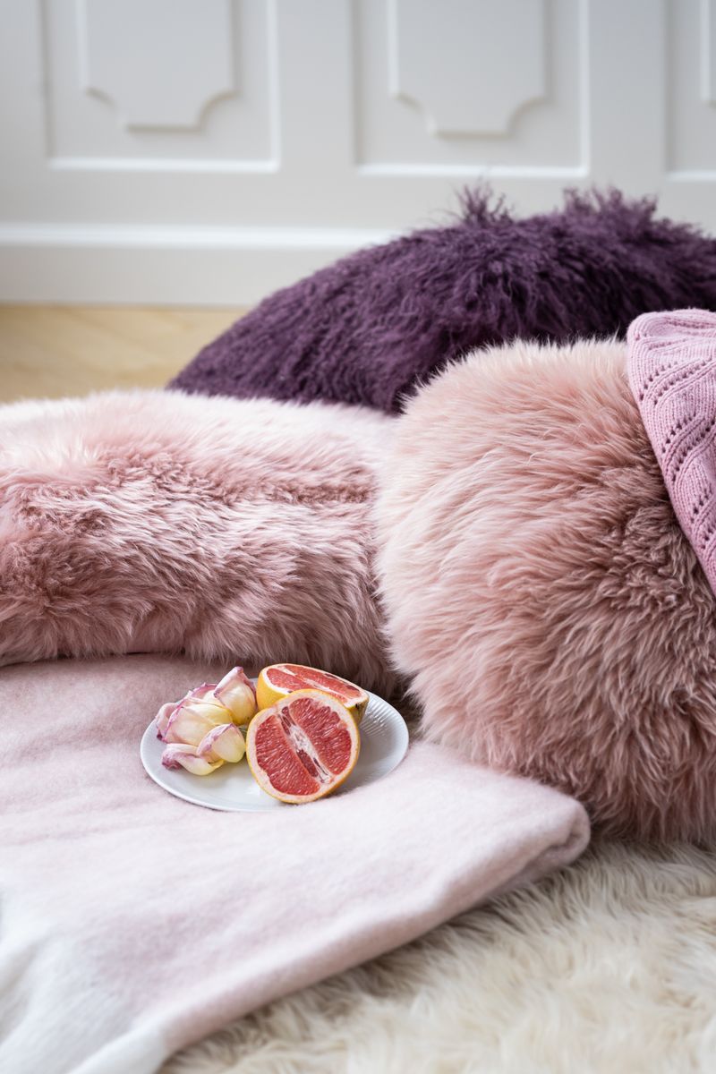 Throw of Mohair Wool | 130x170 cm Light Pink