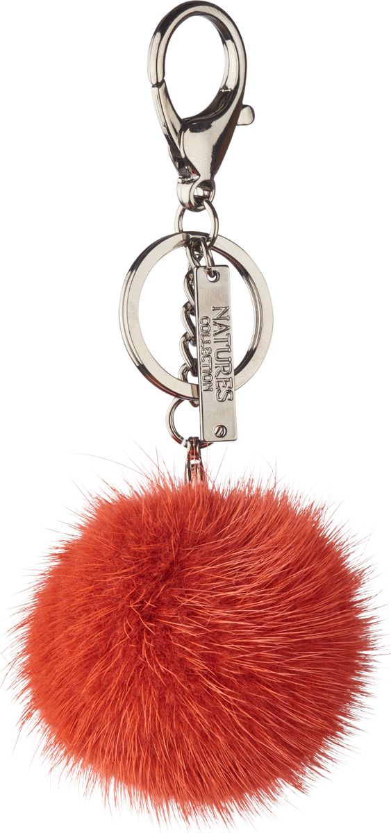 Pom Pom Keyring Black Metal Autumn Marble