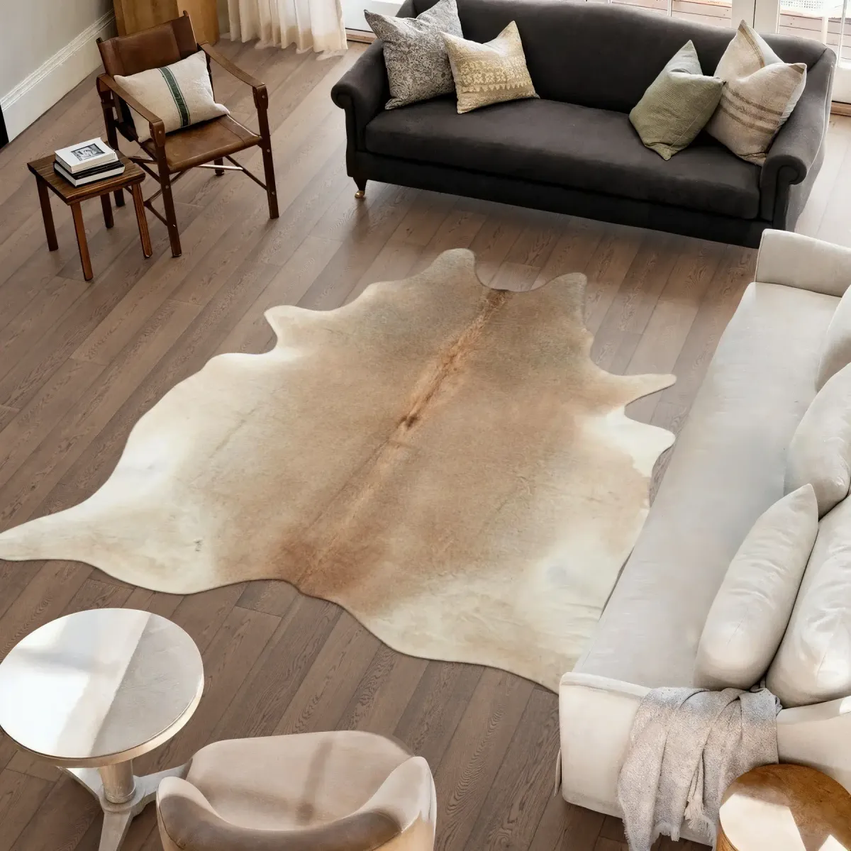 Cow Hide Rug | Grey Beige | 3,79 sqm