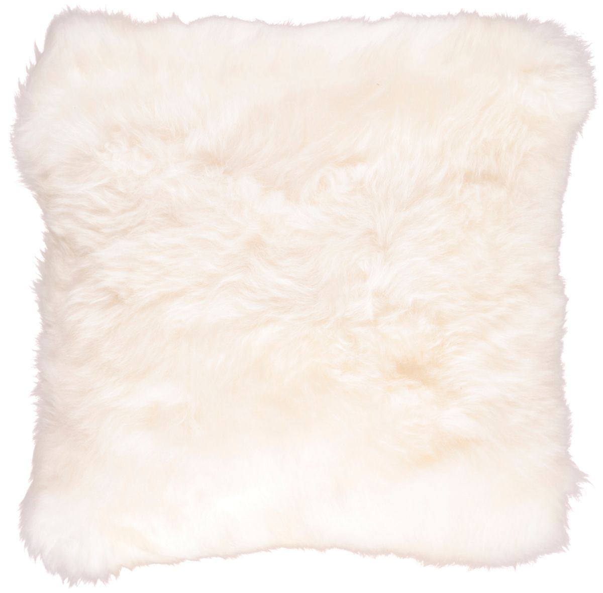 Long-Wool Sheepskin Cushion | 35x35 cm Ivory