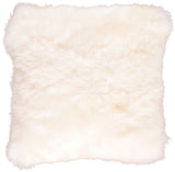 Long-Wool Sheepskin Cushion | 35x35 cm Ivory