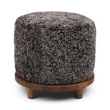 Simon Stool | Short Wool | D46xH42 cm Cappuccino