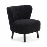 Emil Lounge Chair | Short Wool Black