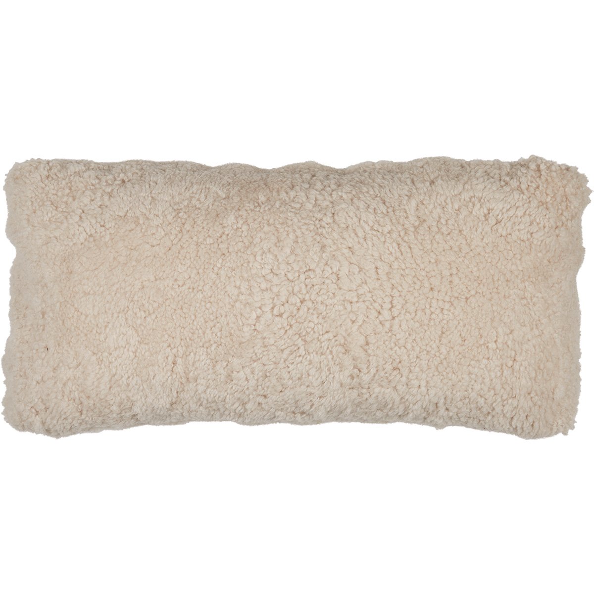 Short Wool Sheepskin Cushion | Doublesided | SW | 30x60 cm Pearl