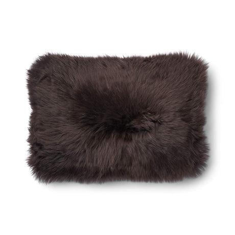 Long Wool Sheepskin Cushion | 34x52 cm Brown/Chocolate