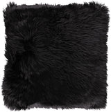 Sheepskin Cushion | Long Wool | New Zealand | 40x40 cm Black