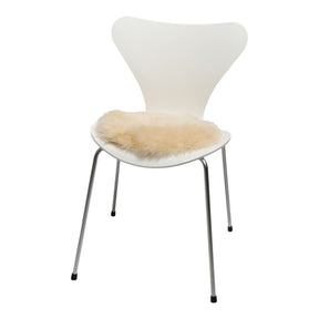 Long Wool Sheepskin Seat Cover 2 Pack | Ø35 cm Beige