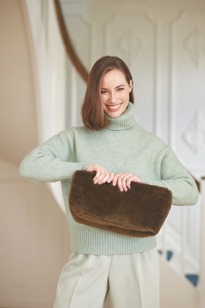 Maxi Havana Clutch Leather Brown