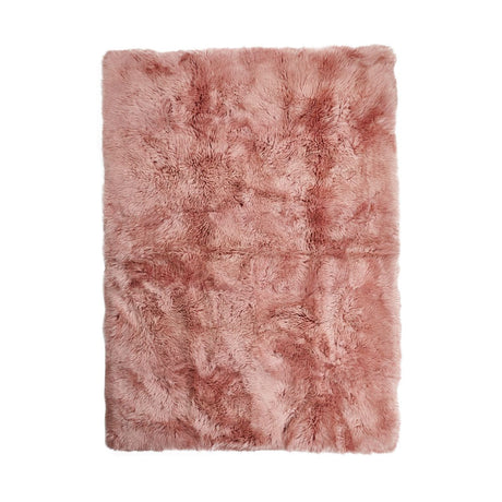 Long Wool Sheepskin Design Rug | 120x180 cm Rosa