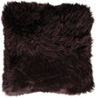 Long-Wool Sheepskin Cushion | 35x35 cm Chocolate