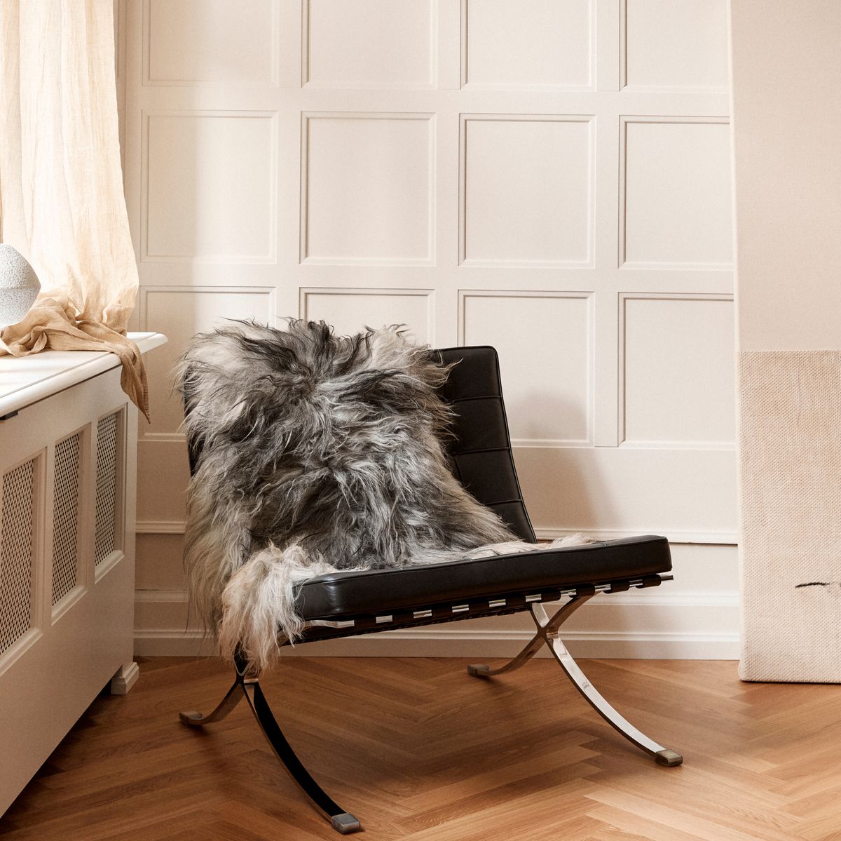 Icelandic Sheepskin | Natural Colors | Long Wool | 100-120 cm Natural Grey