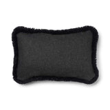 Short-Wool Sheepskin Cushion | SW trim | 34x52 cm Charcoal/Black