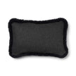 Short-Wool Sheepskin Cushion | SW trim | 52x52 cm | 34x52 cm Charcoal/Black