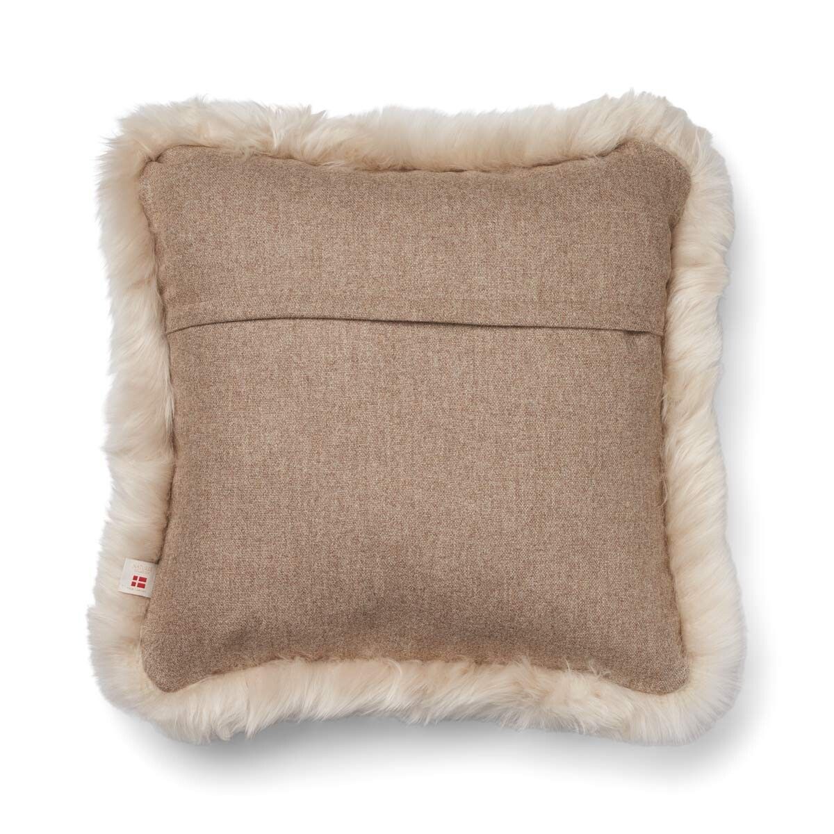 Wool Cushion | Long Wool trim  | 52x52 cm |34x52 cm Beige/Linen