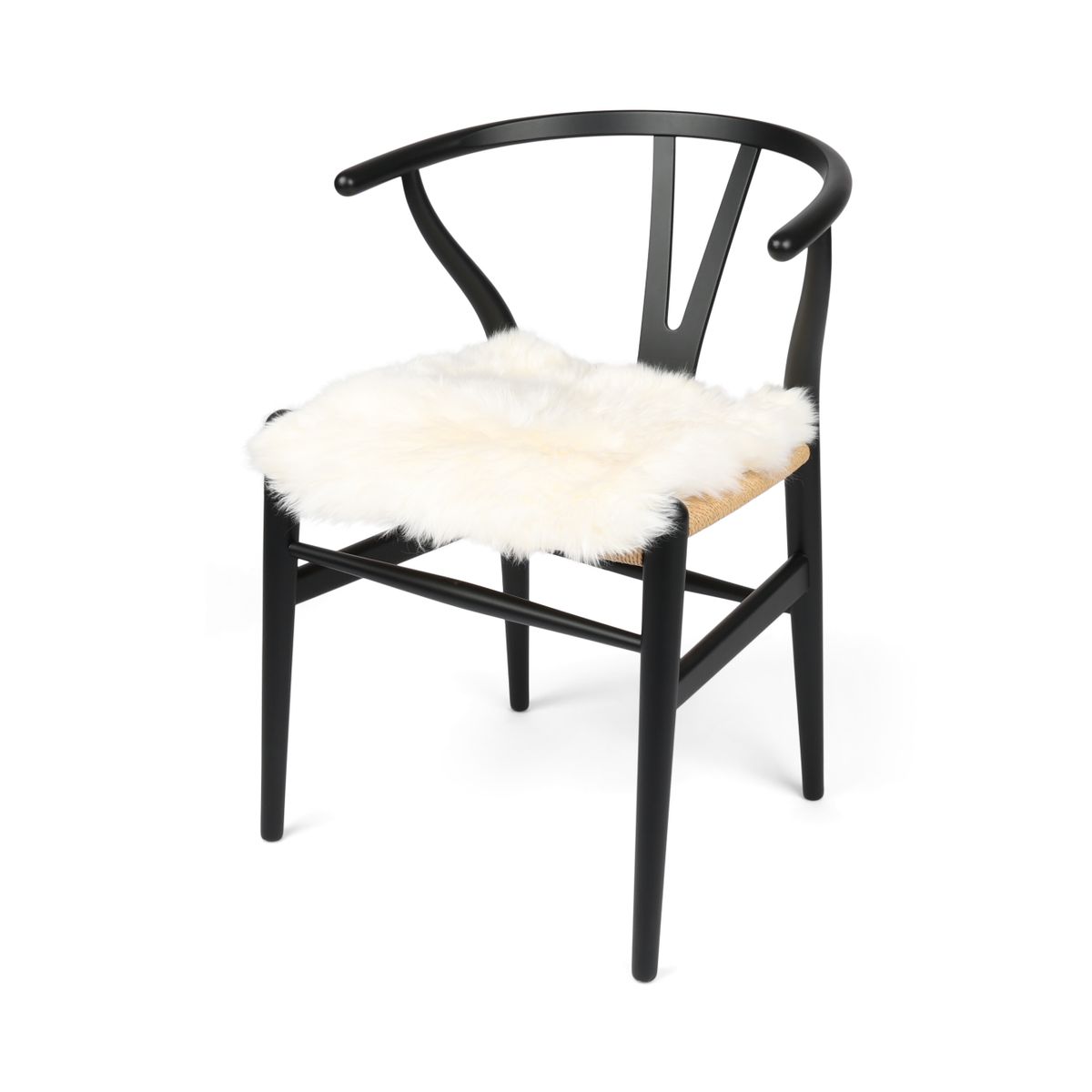 Seat Cover | With Backing | Long Wool | New Zealand | 40x40 cm Ivory