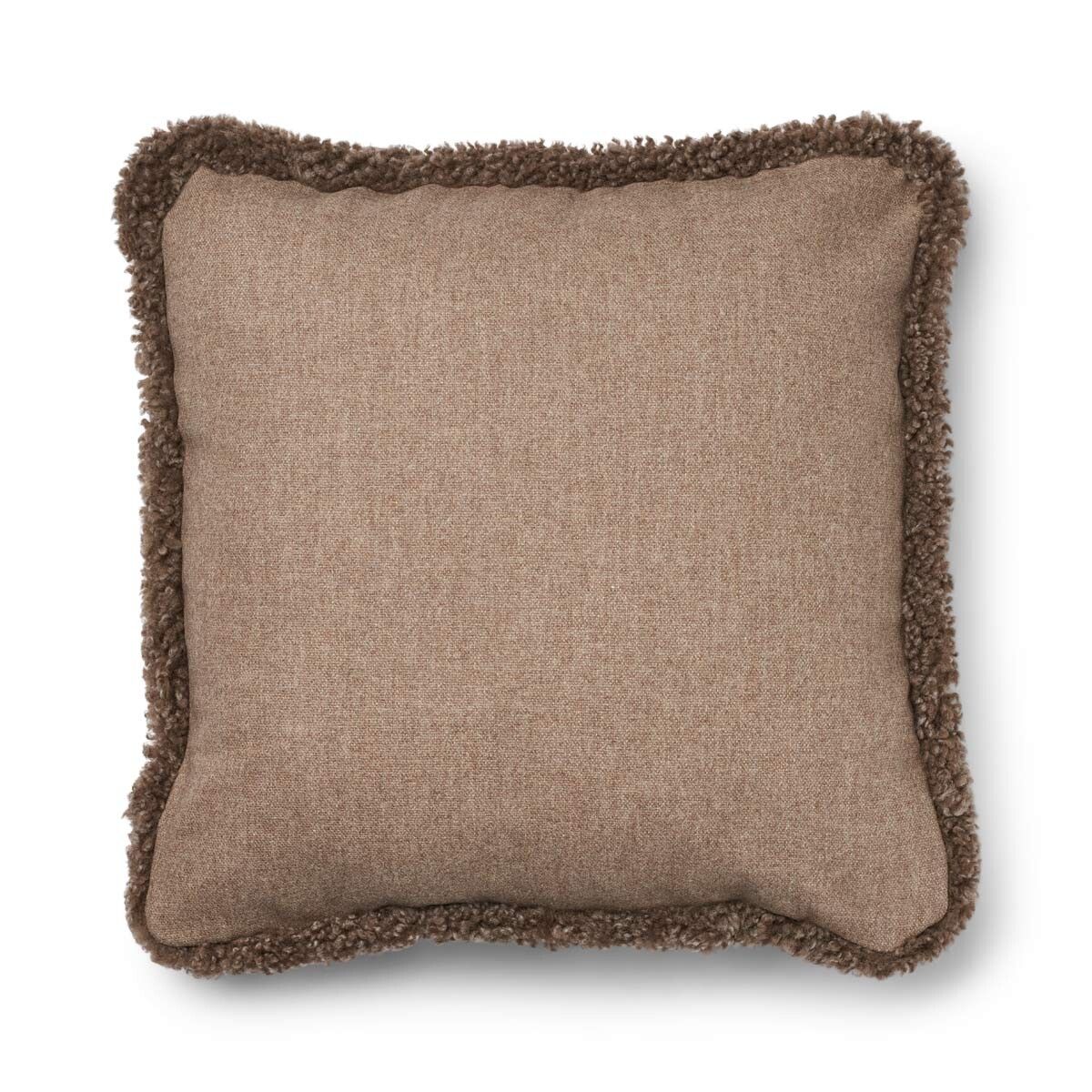 Short-Wool Sheepskin Cushion | SW trim | 52x52 cm | 34x52 cm Beige/Taupe