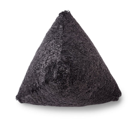 Hematite Cushion | Short Wool | 35x35x35 cm Anthracite
