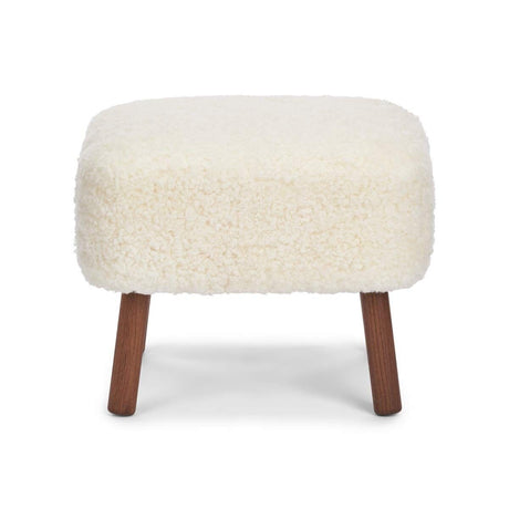 Emil Foot Rest | Short Wool Ivory