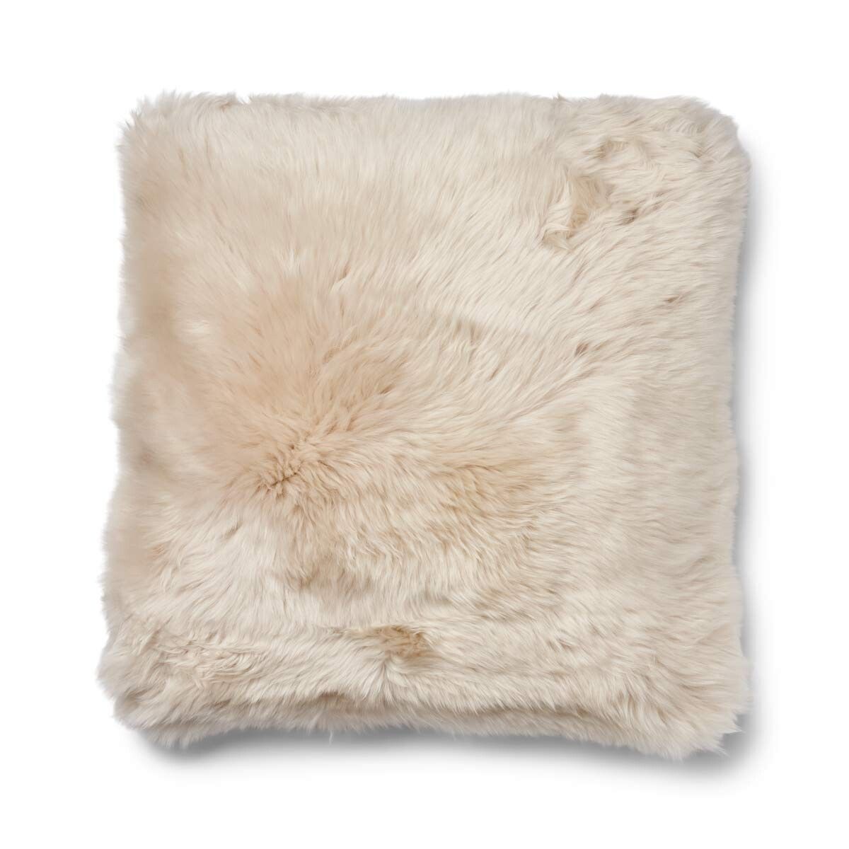 Two-sided Cushion | Long Wool | 52x52 cm | 34x52 cm Sand-Beige/Linen