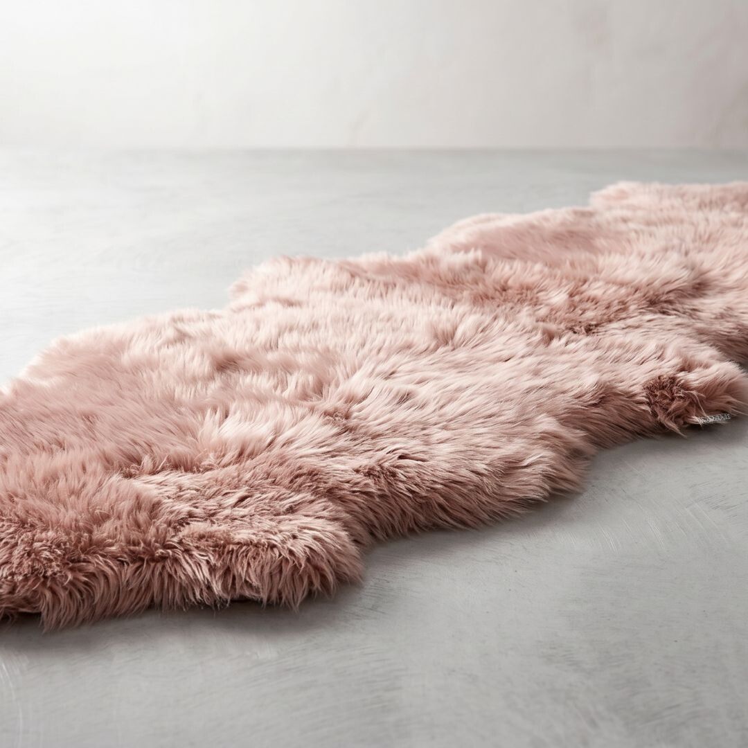 Merino Double Sheepskin | Long Wool | 170x60 cm Rosa