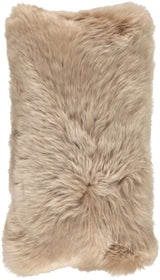 Long-Wool Sheepskin Cushion | 28x56 cm Warm Sand