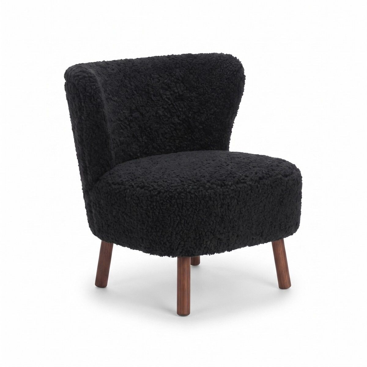 Emil Lounge Chair | Short Wool Black
