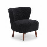 Emil Lounge Chair | Short Wool Black