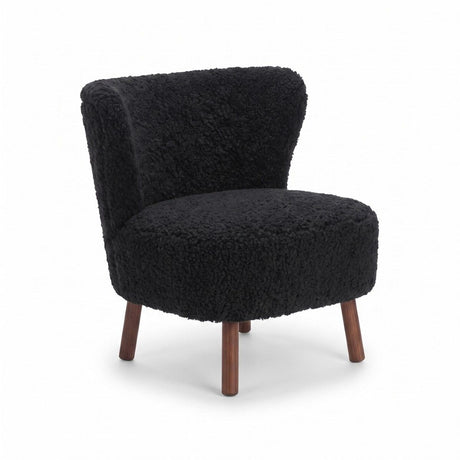 Emil Lounge Chair | Short Wool Black