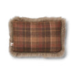 One Side Cushion | Long Wool | 34x52 cm Cocoa-Dark Brown/Taupe