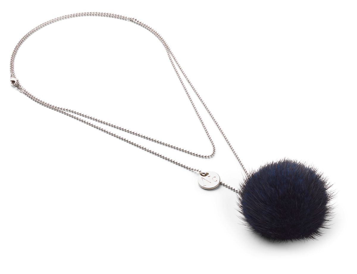 Necklace Pom Pom  Navy