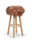 Theo Bar Stool + Cover | Oak Legs | Tibet Sheepskin Sunset